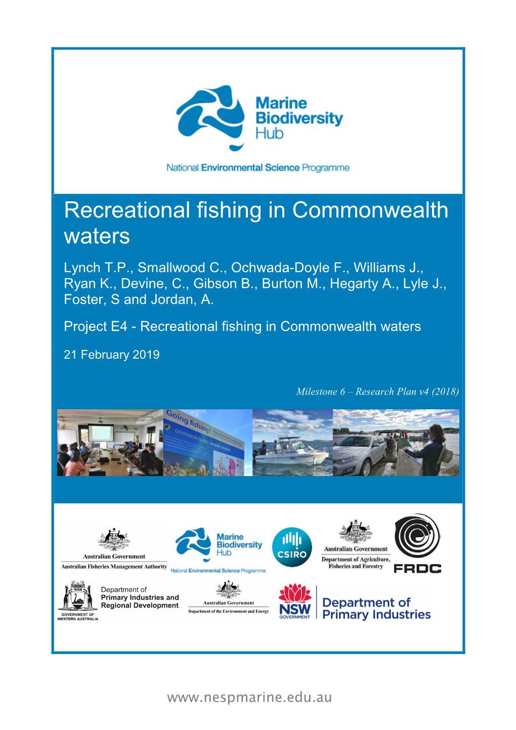 Recreational Fishing in Commonwealth Waters