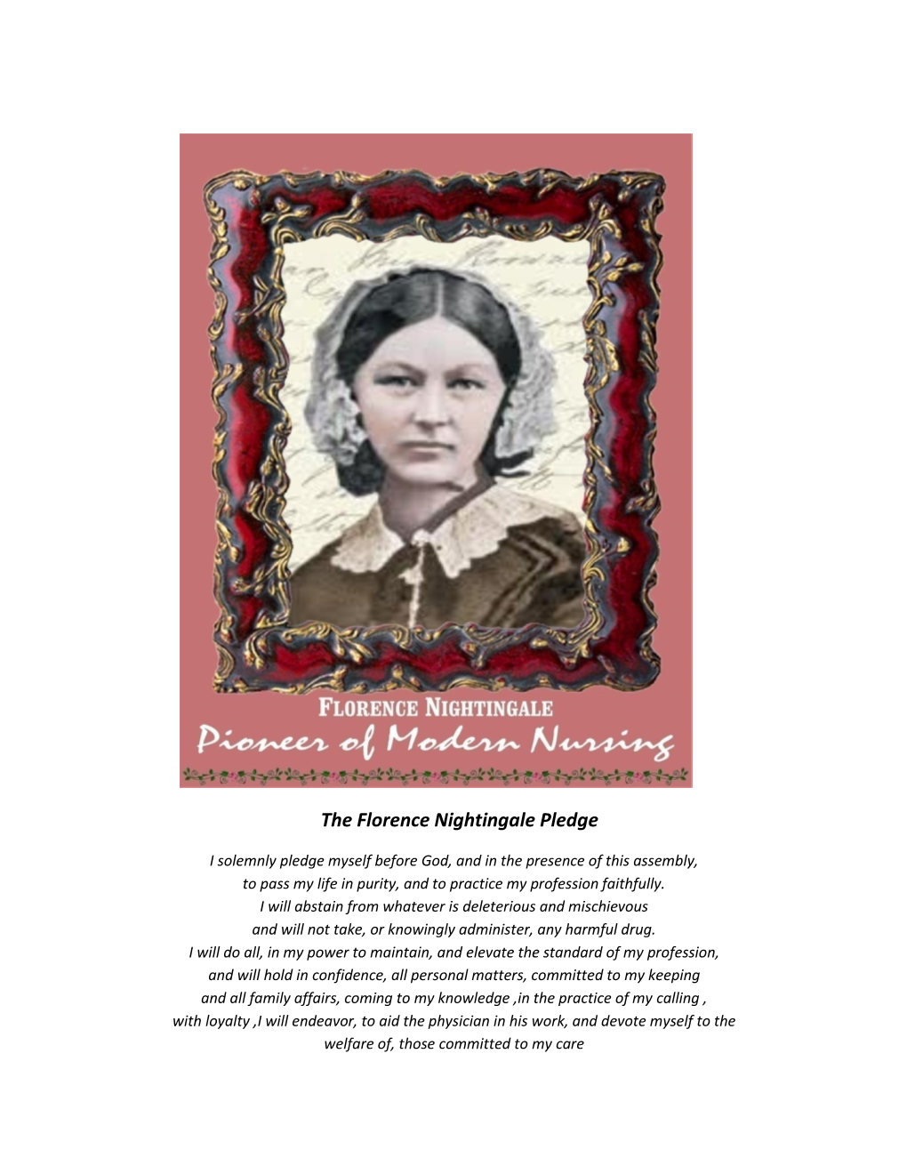 The Florence Nightingale Pledge