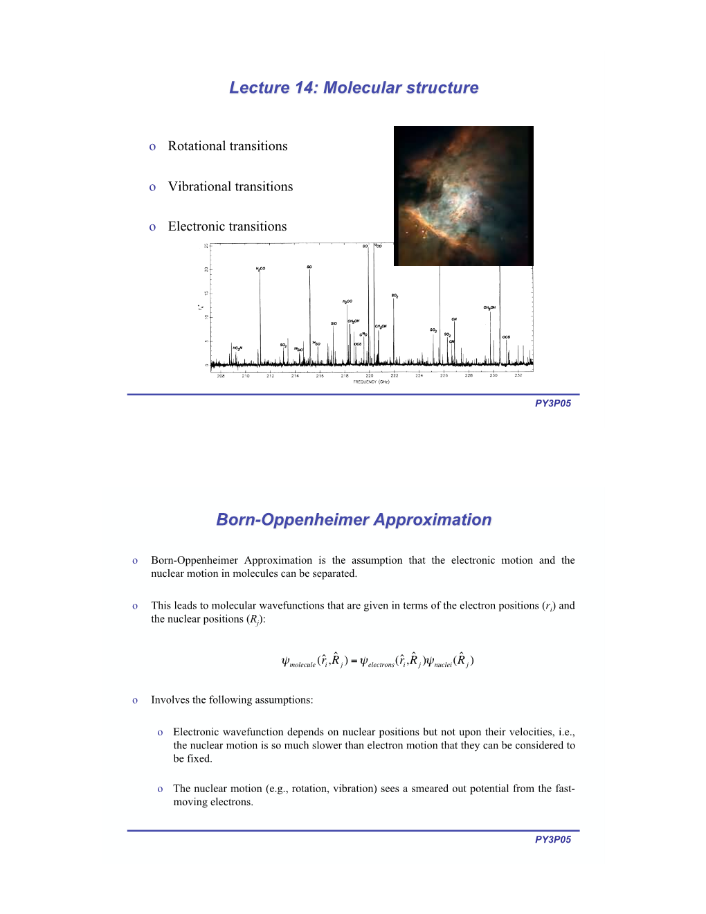 O Rotational Transitions O Vibrational Transitions O Electronic Transitions