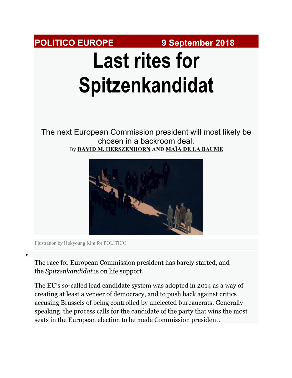 Last Rites for Spitzenkandidat