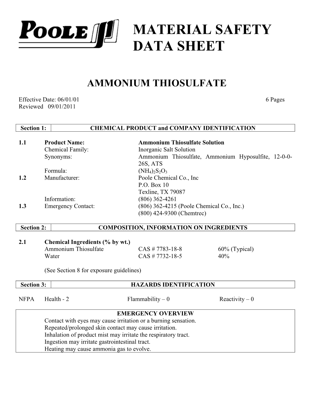 Ammonium Thiosulfate