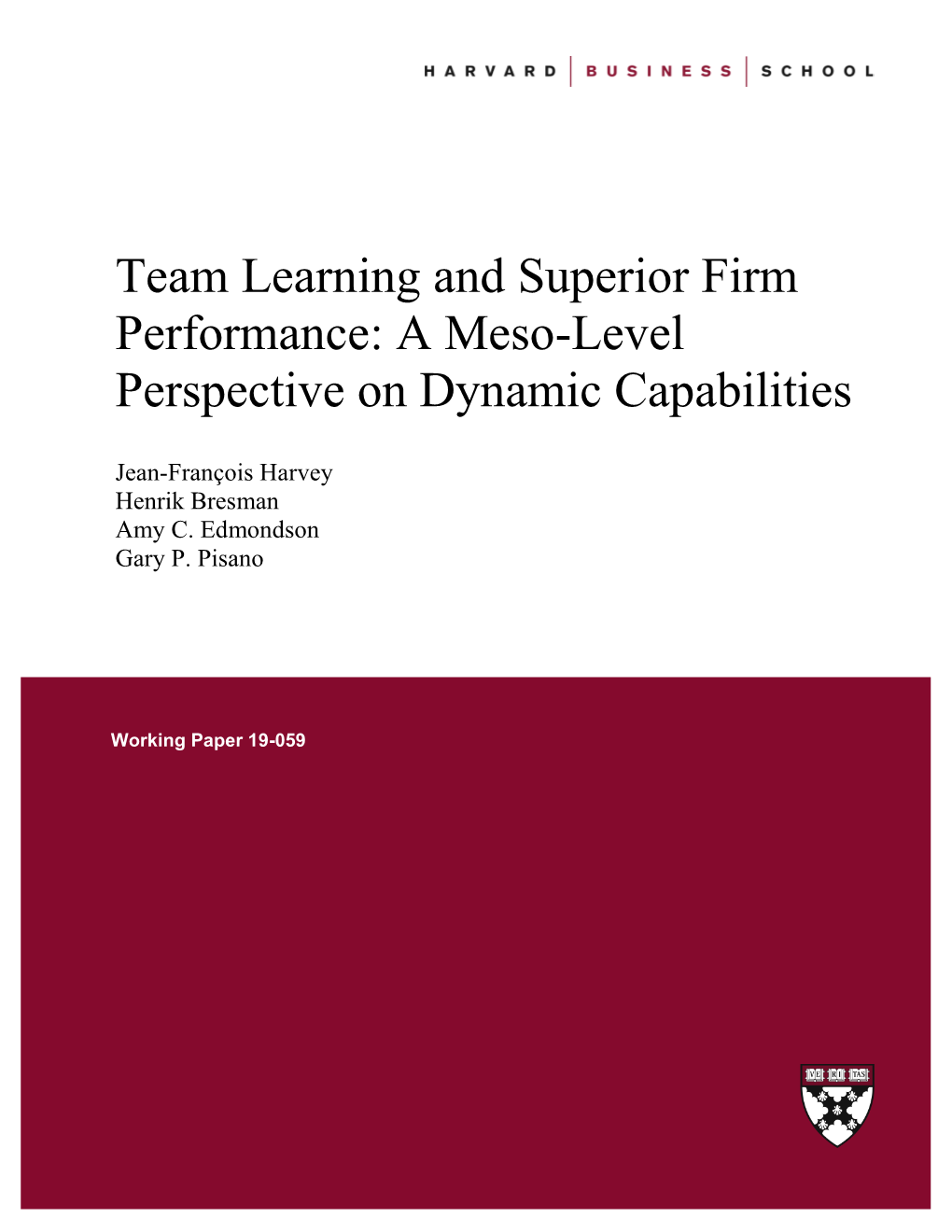 The Many Faces of Team Learning