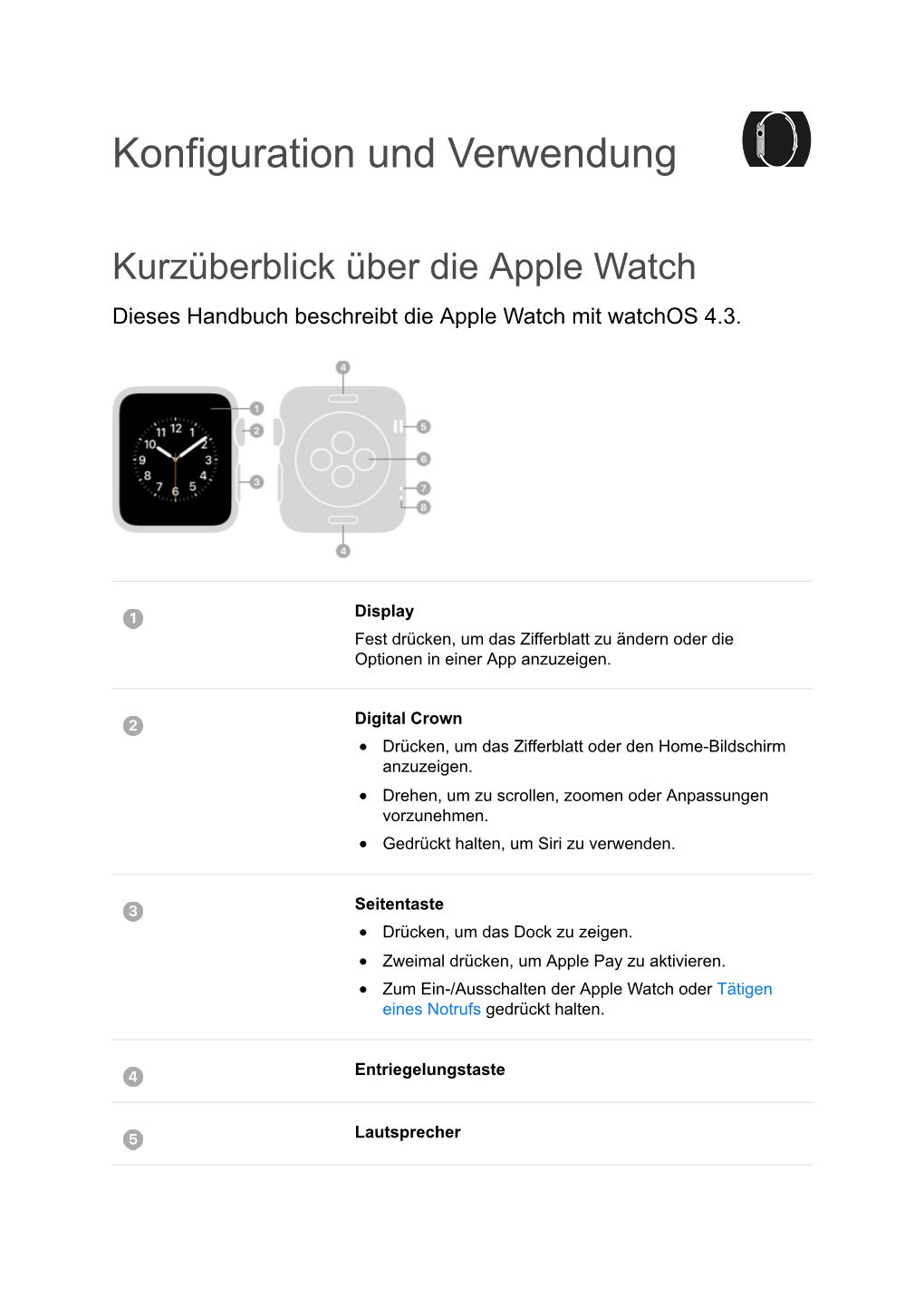 Apple Watch-Benutzerhandbuch Auf Dem Iphone in Der App „Apple Watch“, in Safari Oder in Ibooks Ansehen