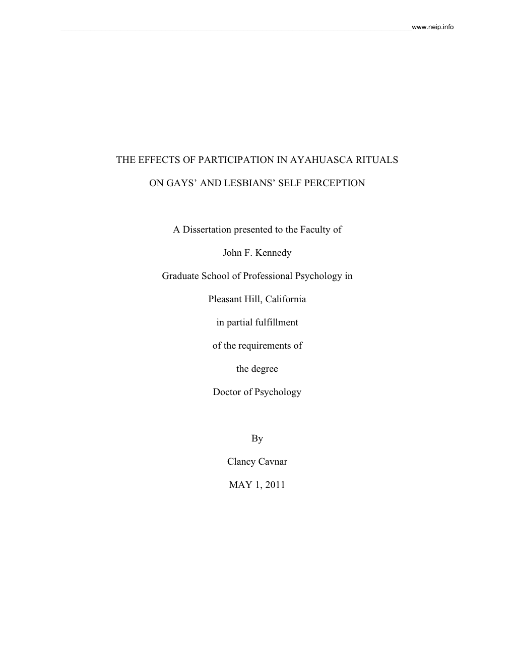 The Effects of Participation in Ayahuasca Rituals