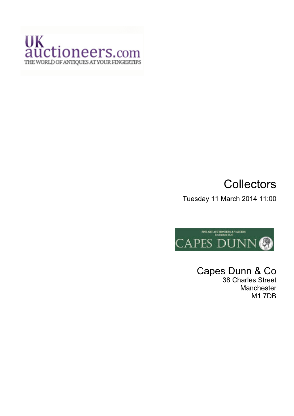 Collectors Tuesday 11 March 2014 11:00