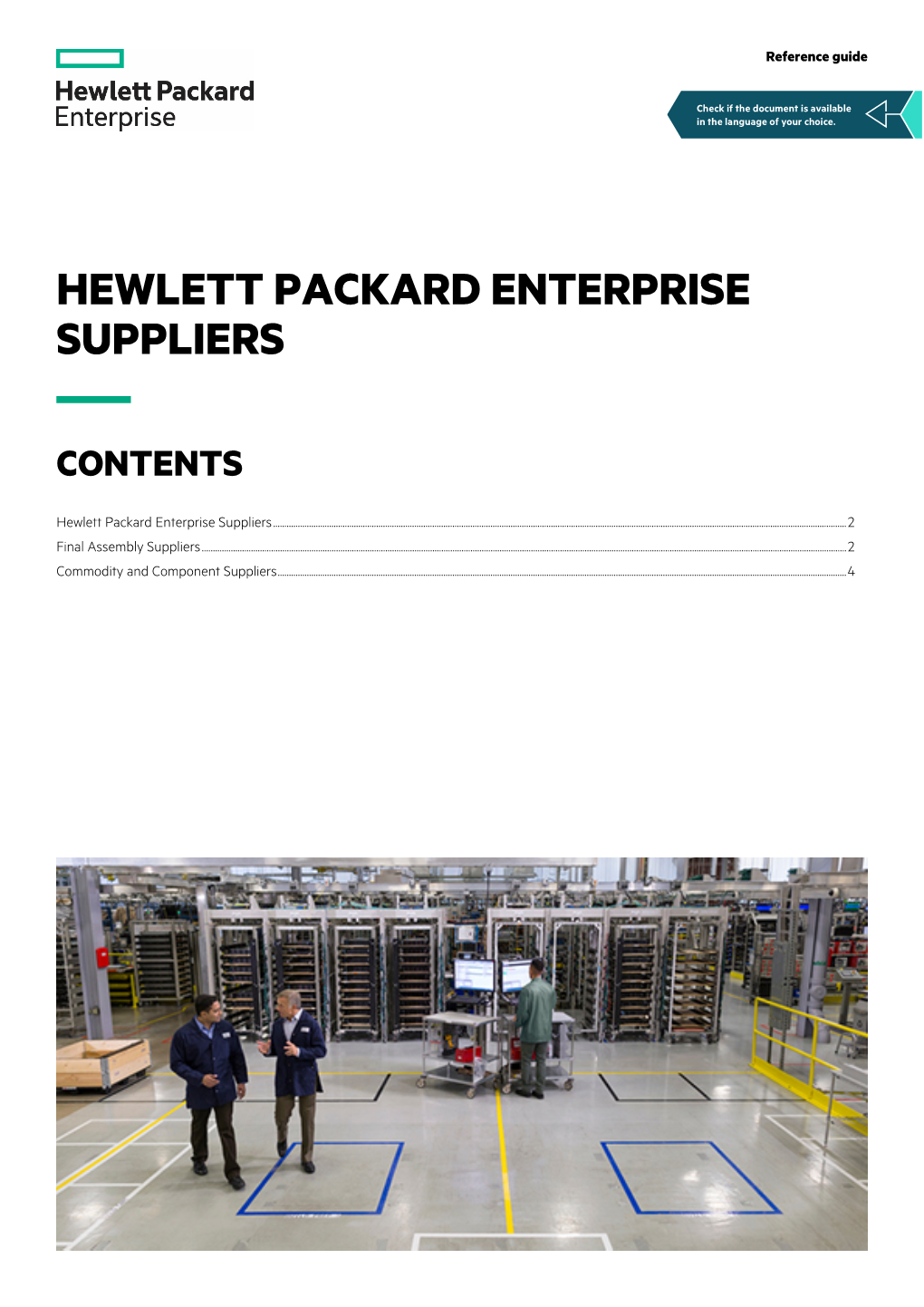 Hewlett Packard Enterprise Suppliers Reference Guide