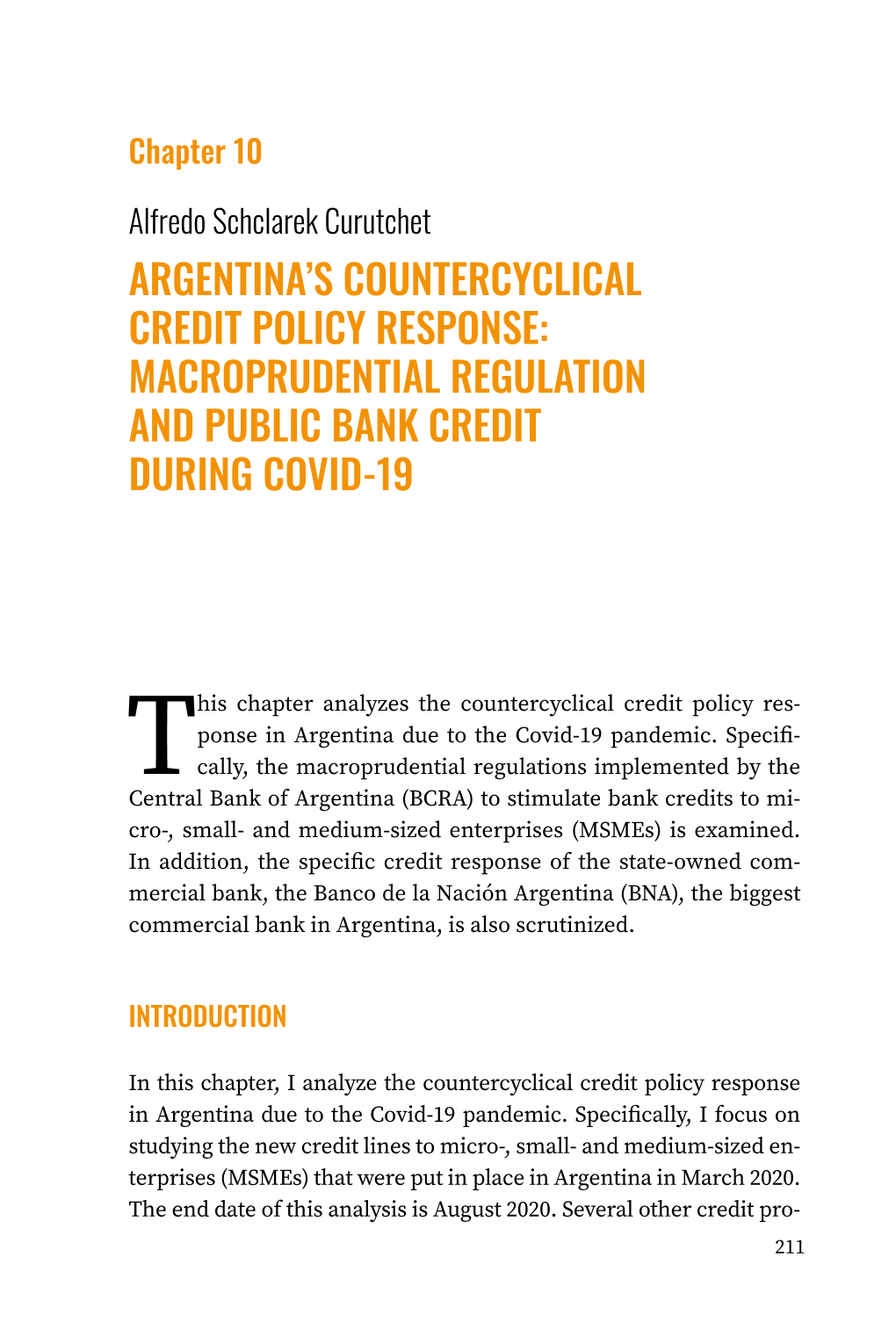 Argentina's Countercyclical Credit Policy Response: Macroprudential Regulation and Public Bank Credit During Covid-19