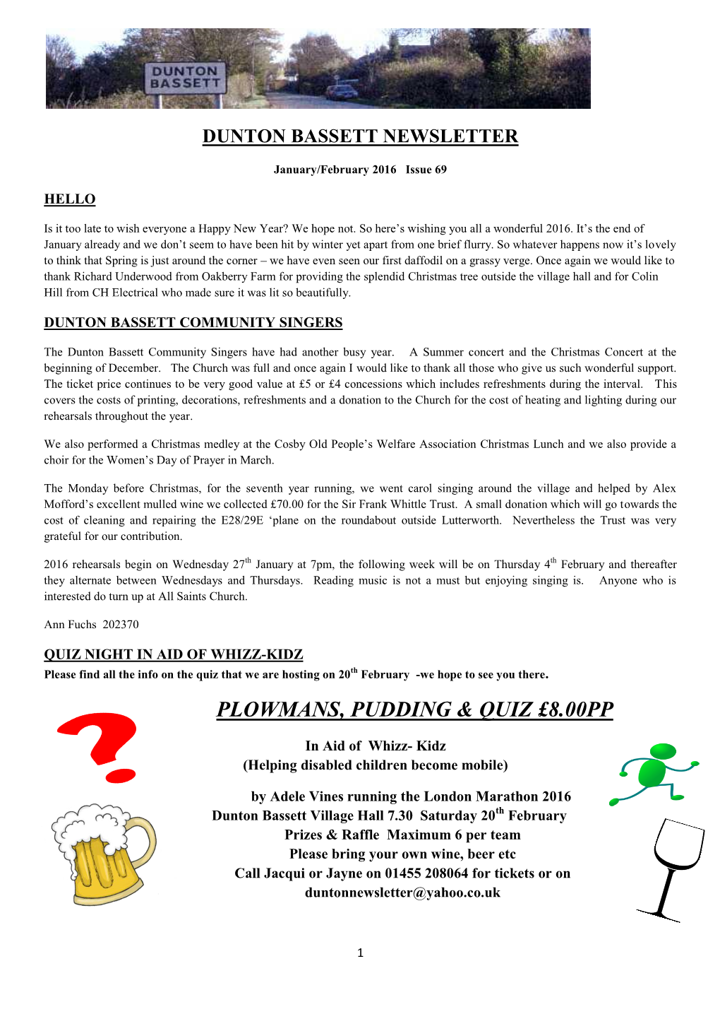 Plowmans, Pudding & Quiz £8.00Pp