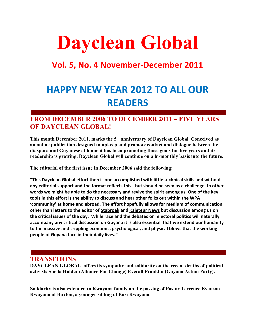 Dayclean Global Special Nov-Dec 2011