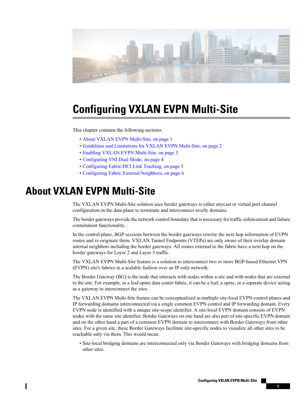 Configuring VXLAN EVPN Multi-Site