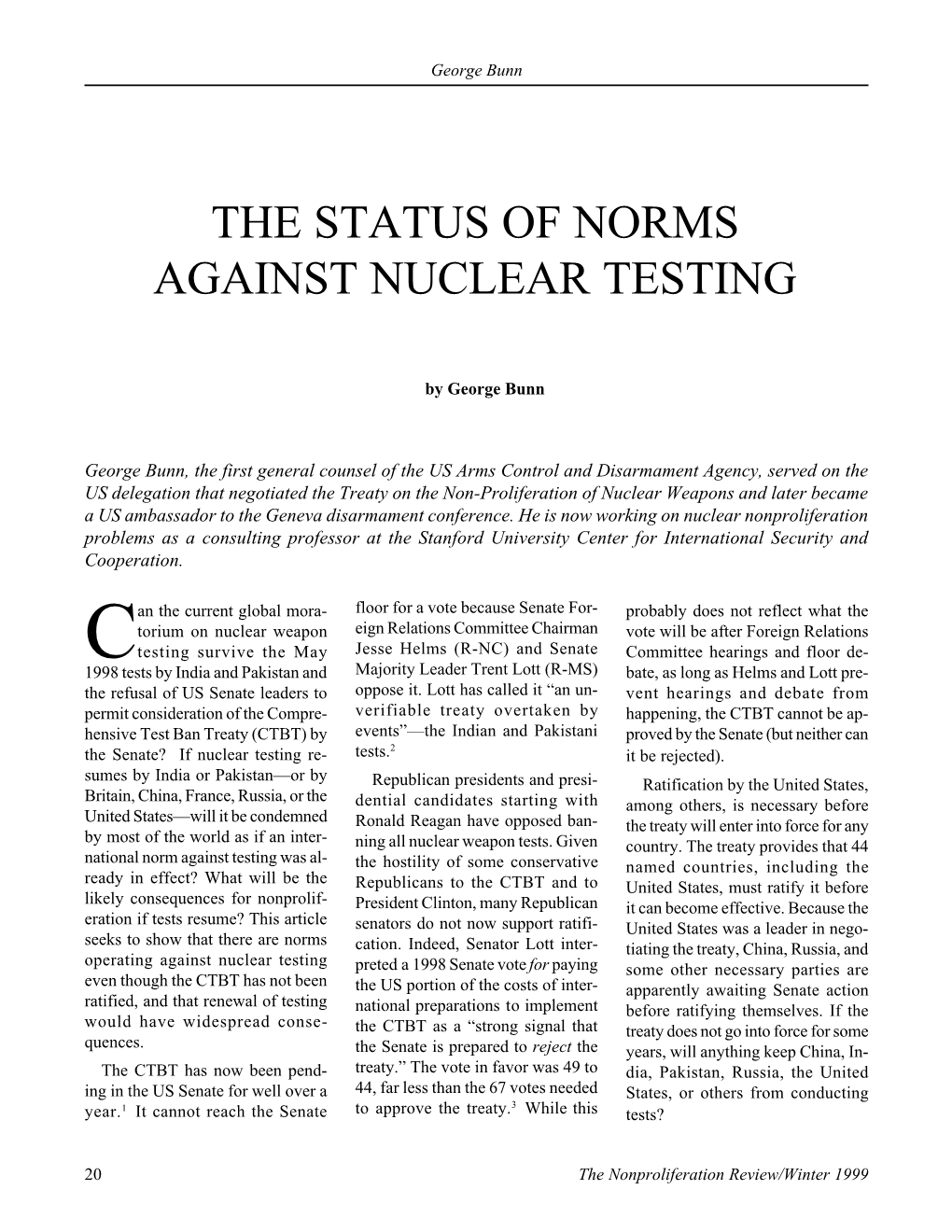 Npr 6.2: the Status of Norms Against Nuclear Testing