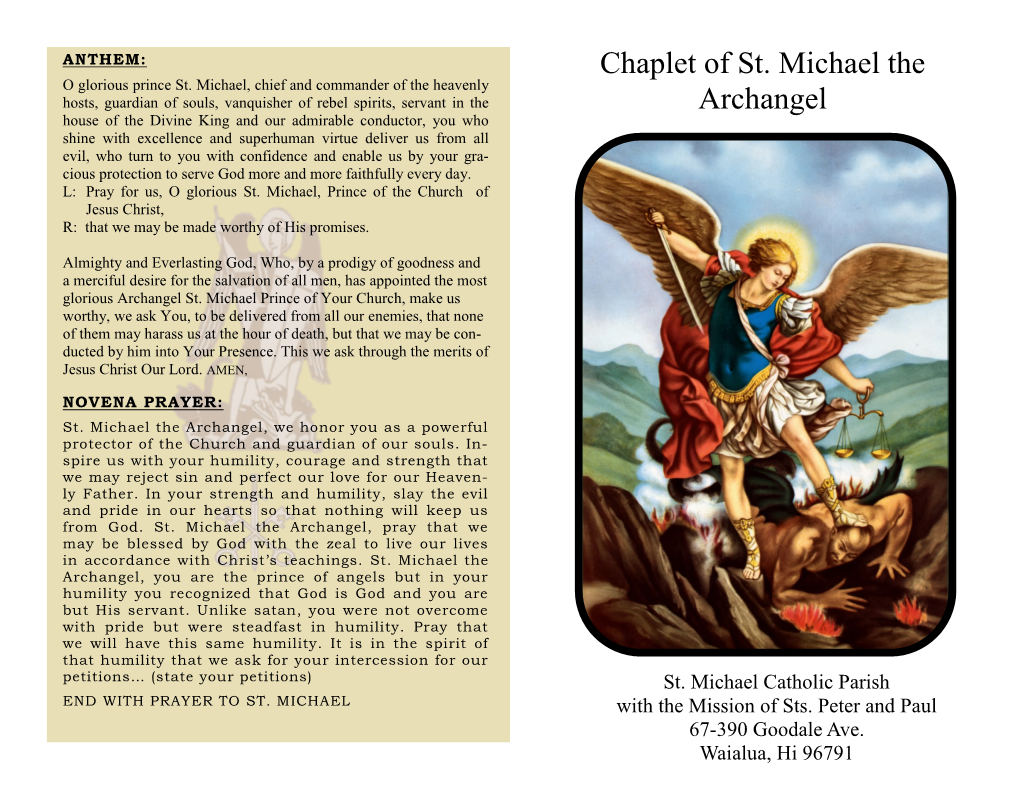 Chaplet of St. Michael the Archangel