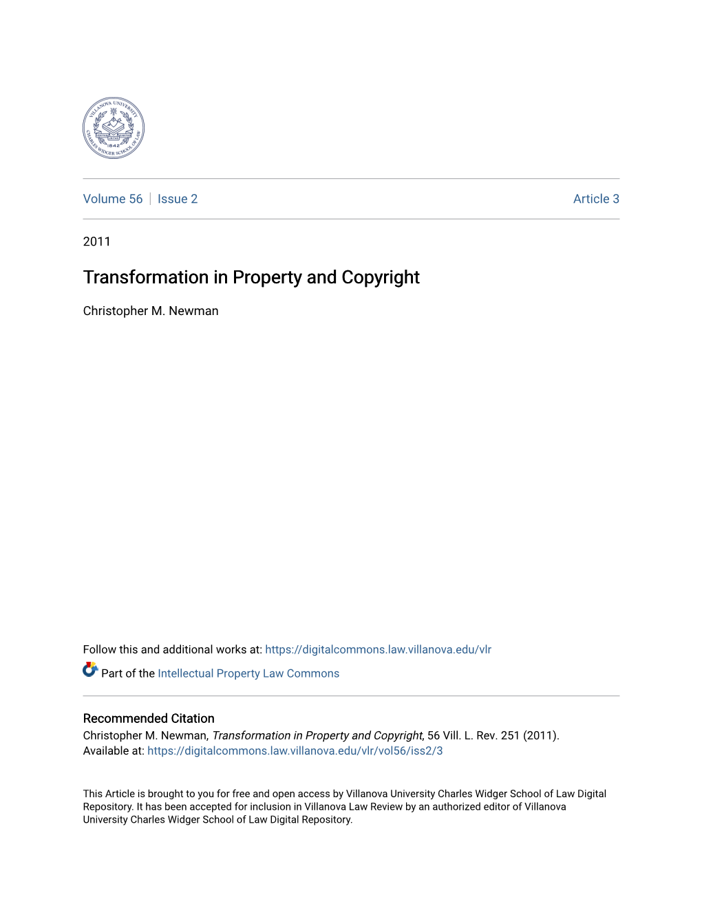 Transformation in Property and Copyright