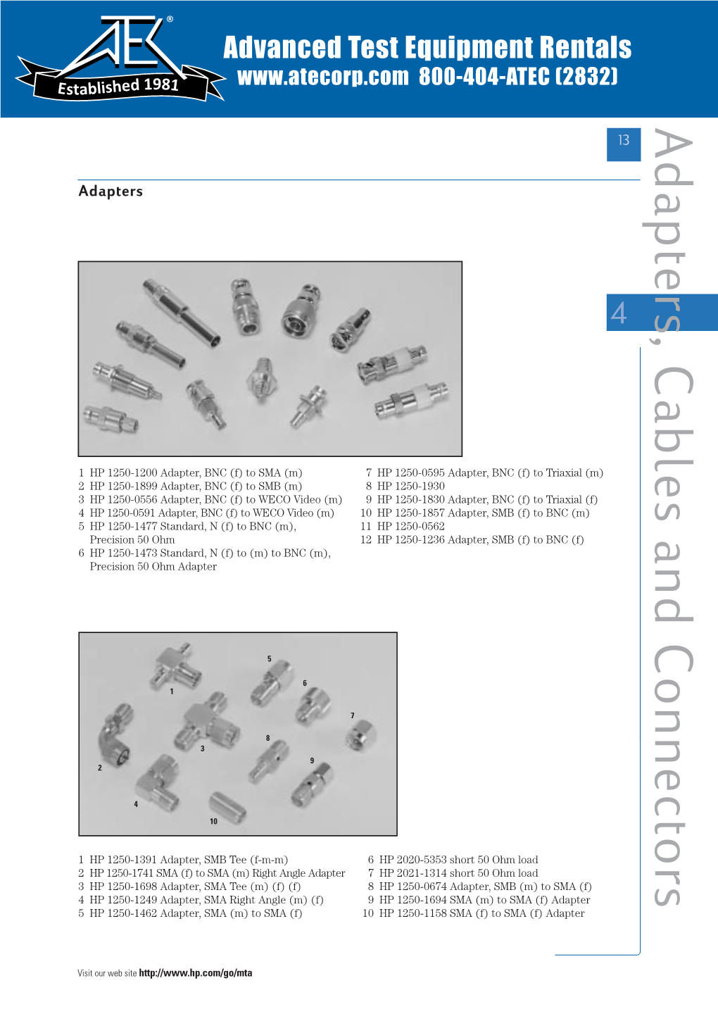 Advanced Test Equipment Rentals Established 1981 800-404-ATEC (2832) Adapters, Cables and Connectors 13