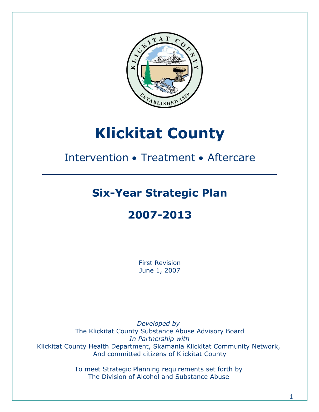 Klickitat County Intervention Treatment Aftercare