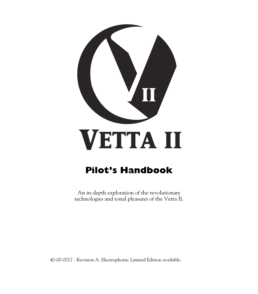 Vetta II Pilot's Handbook Revision A