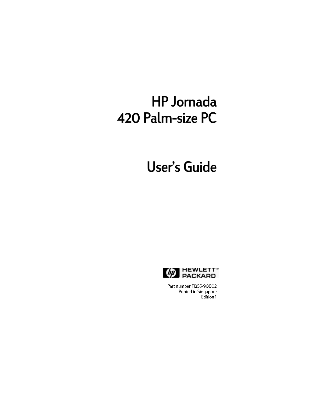 HP Jornada 420 Palm-Size PC User's Guide