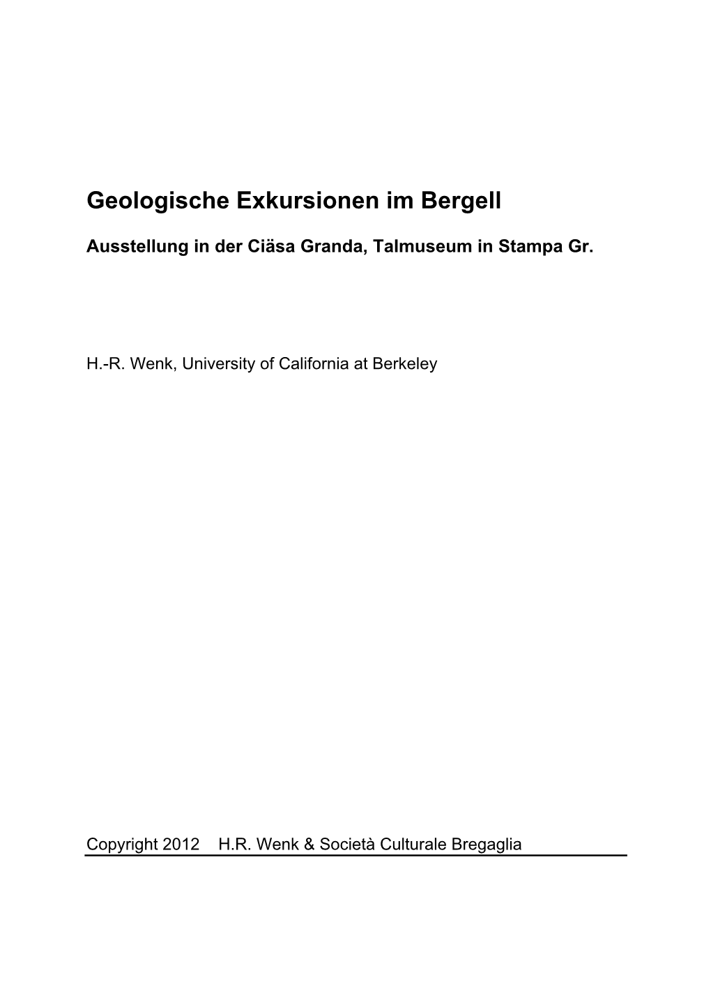 Geologische Exkursionen Im Bergell