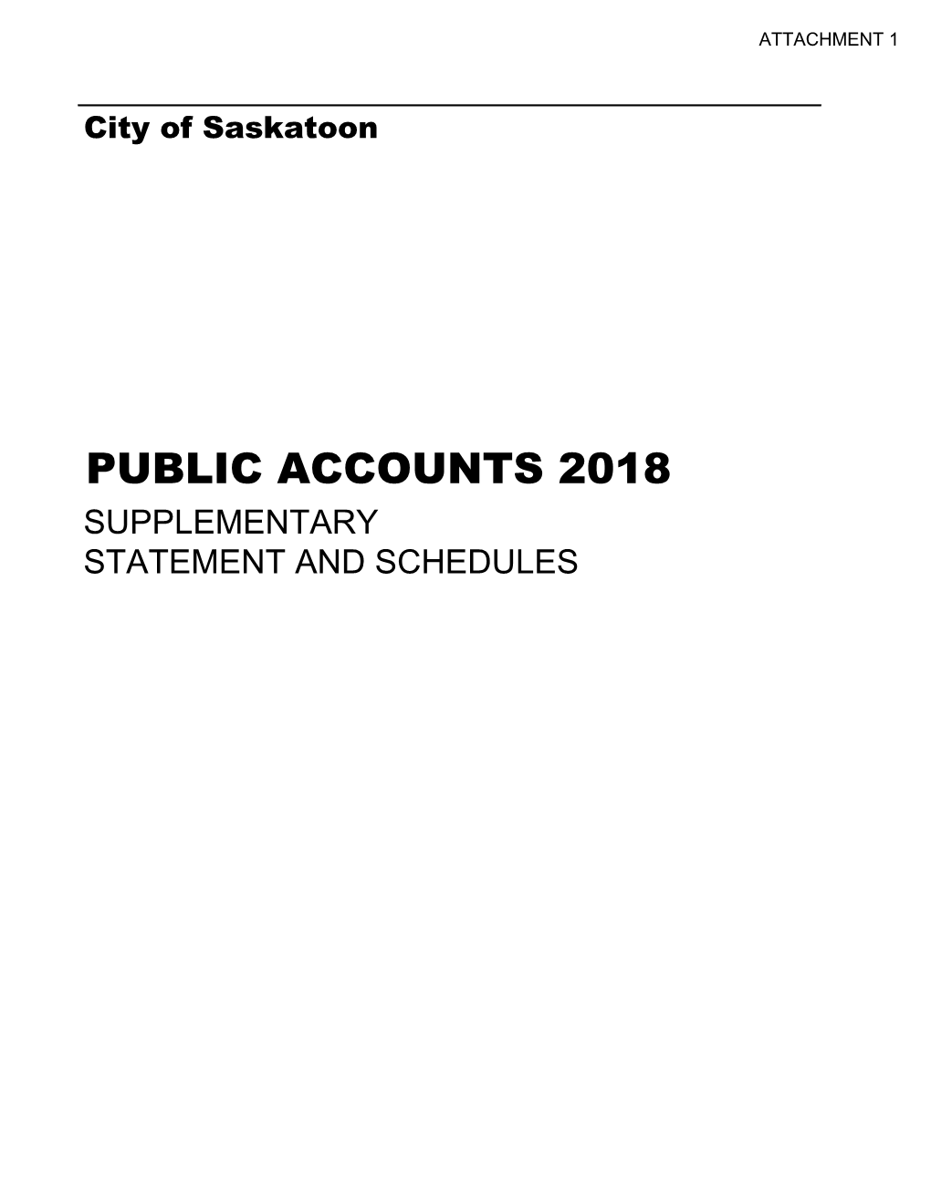 2018 Public Accounts: Supplementary Statement and Schedule