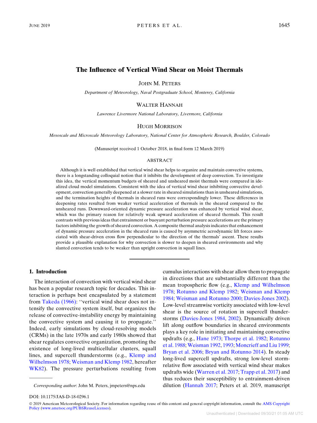 The Influence of Vertical Wind Shear on Moist Thermals