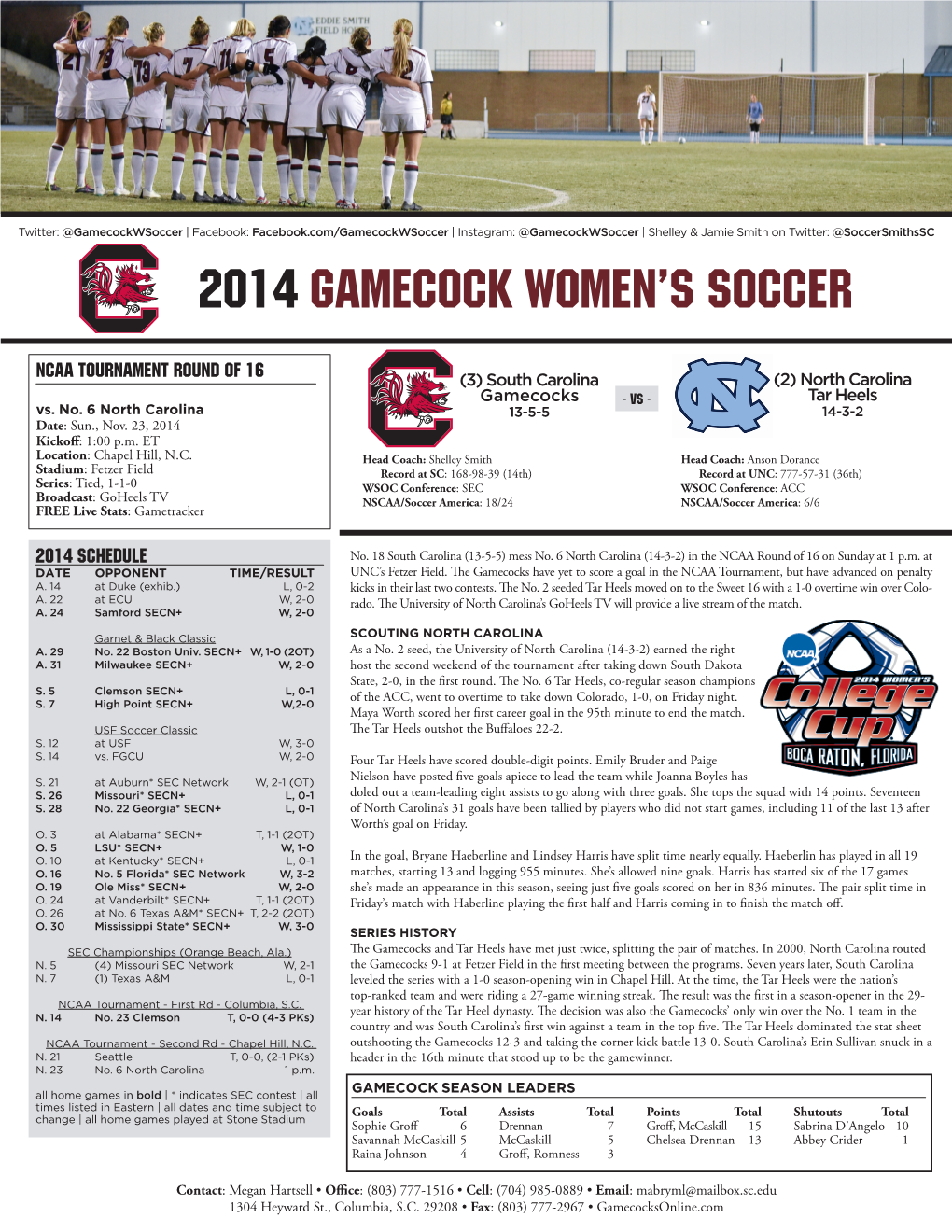 2014 Gamecock Women's Soccer