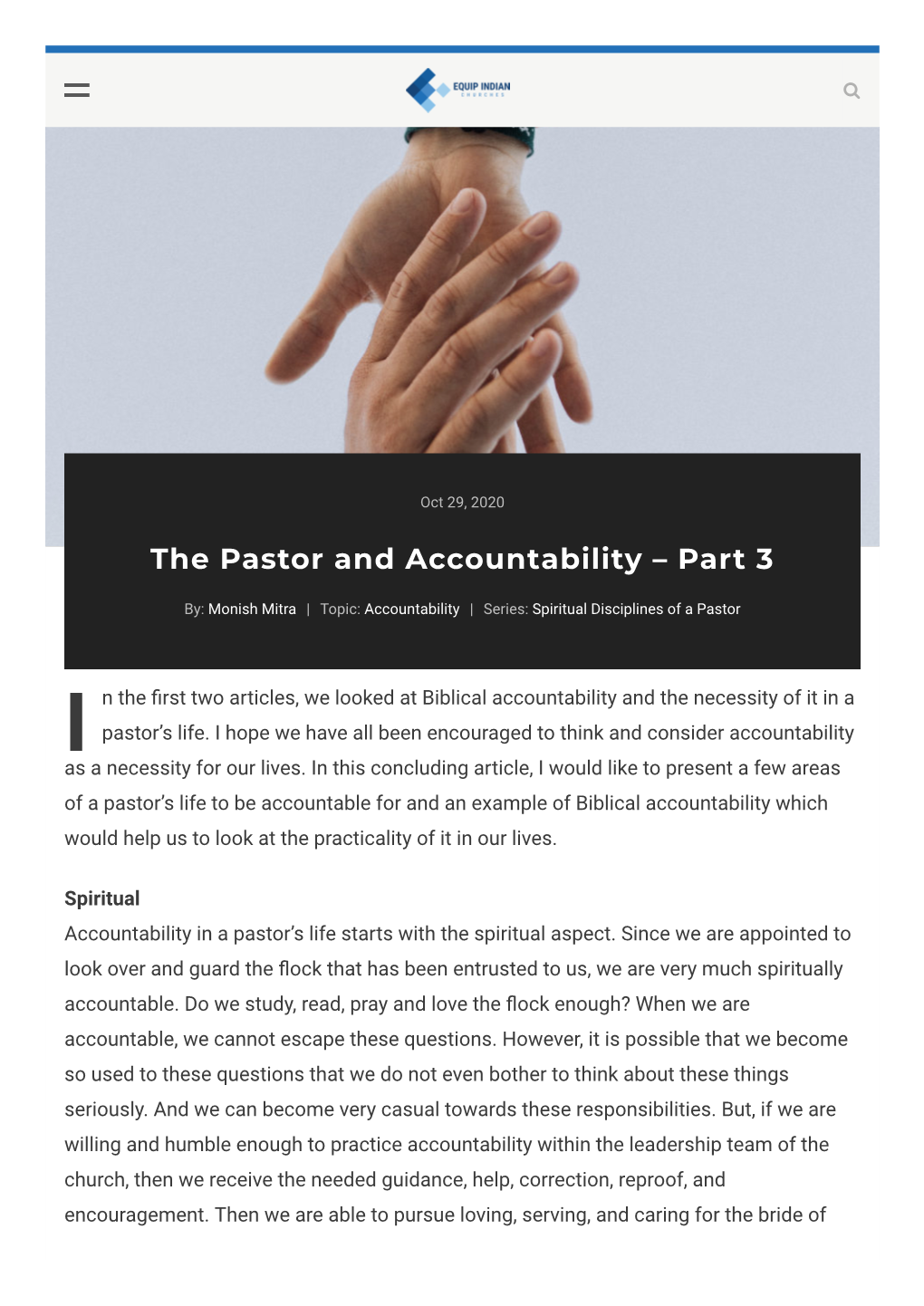 The Pastor and Accountability – Part 3