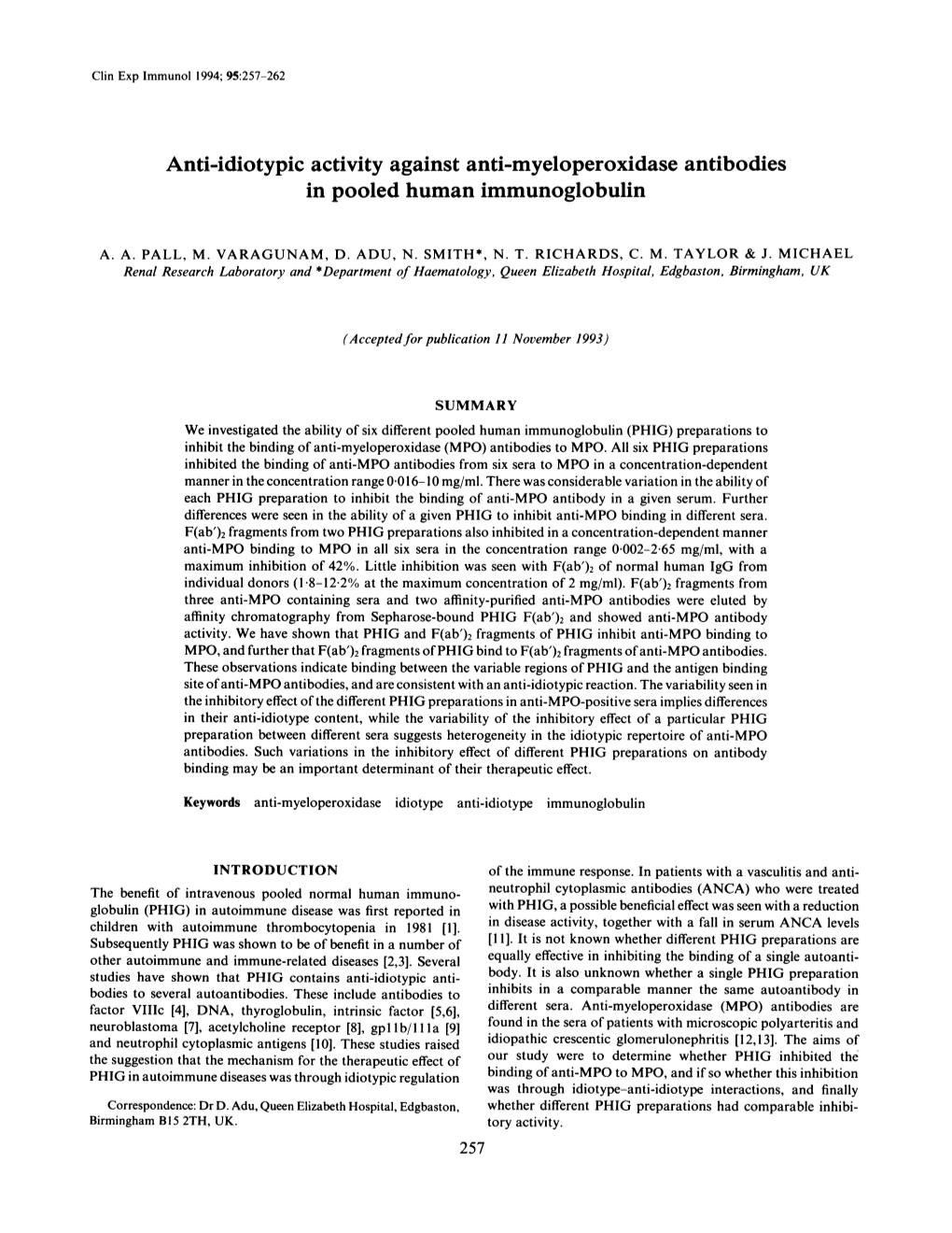 In Pooled Human Immunoglobulin