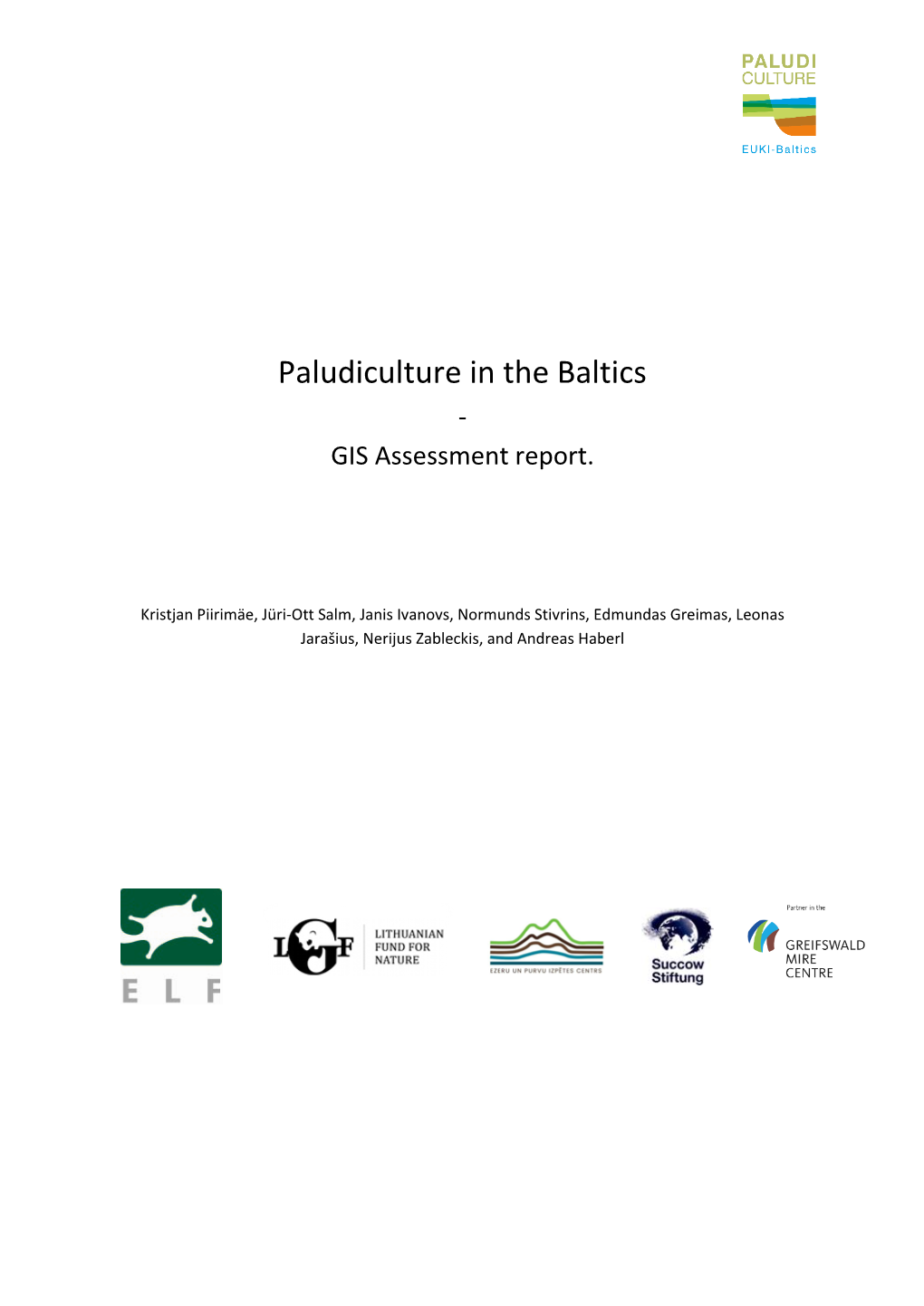 Paludiculture in the Baltics - GIS Assessment Report
