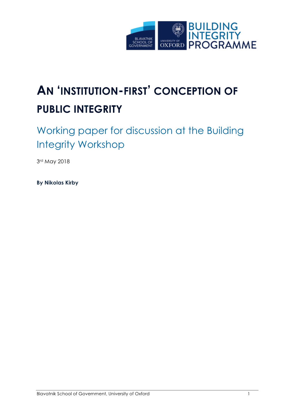 An 'Institution-First' Conception of Public