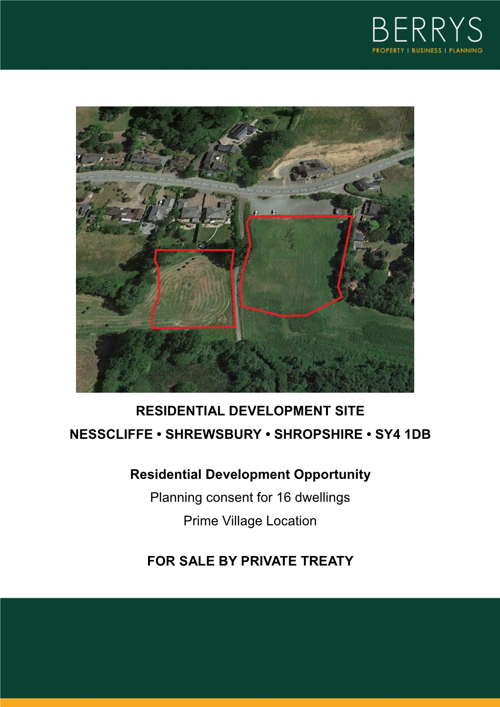 Residential Development Site Nesscliffe • Shrewsbury • Shropshire • Sy4 1Db