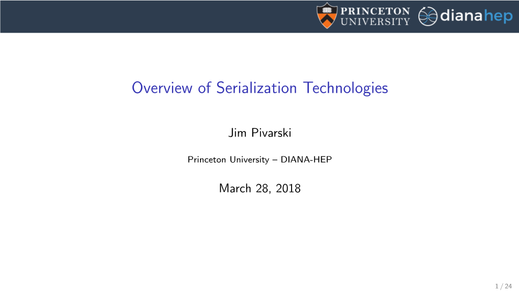 Overview of Serialization Technologies