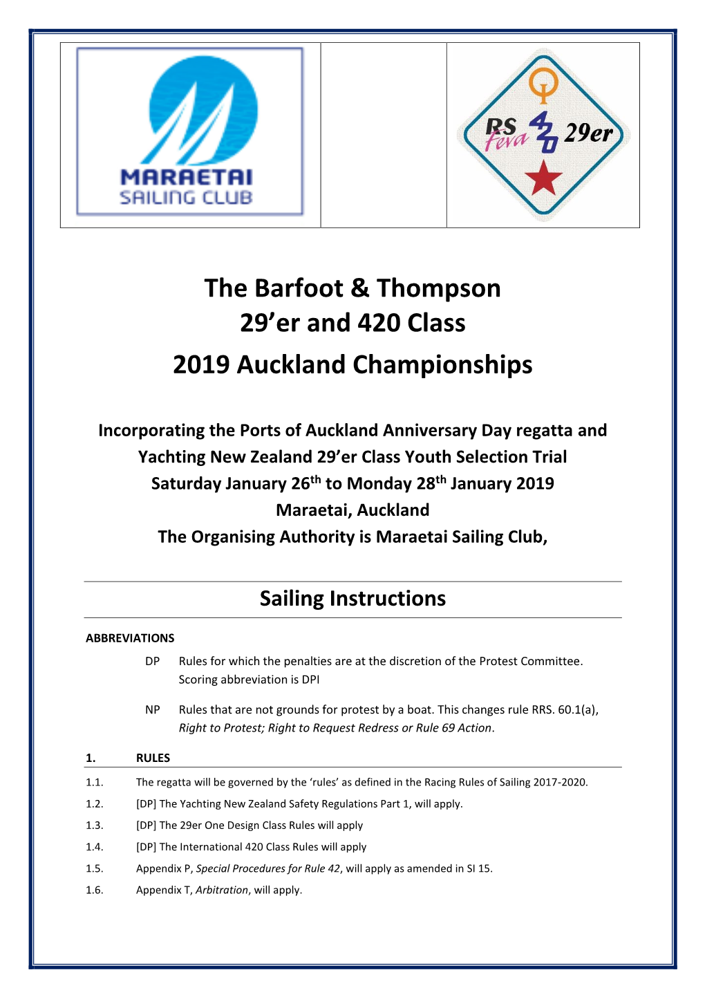 The Barfoot & Thompson 29'Er and 420 Class 2019 Auckland