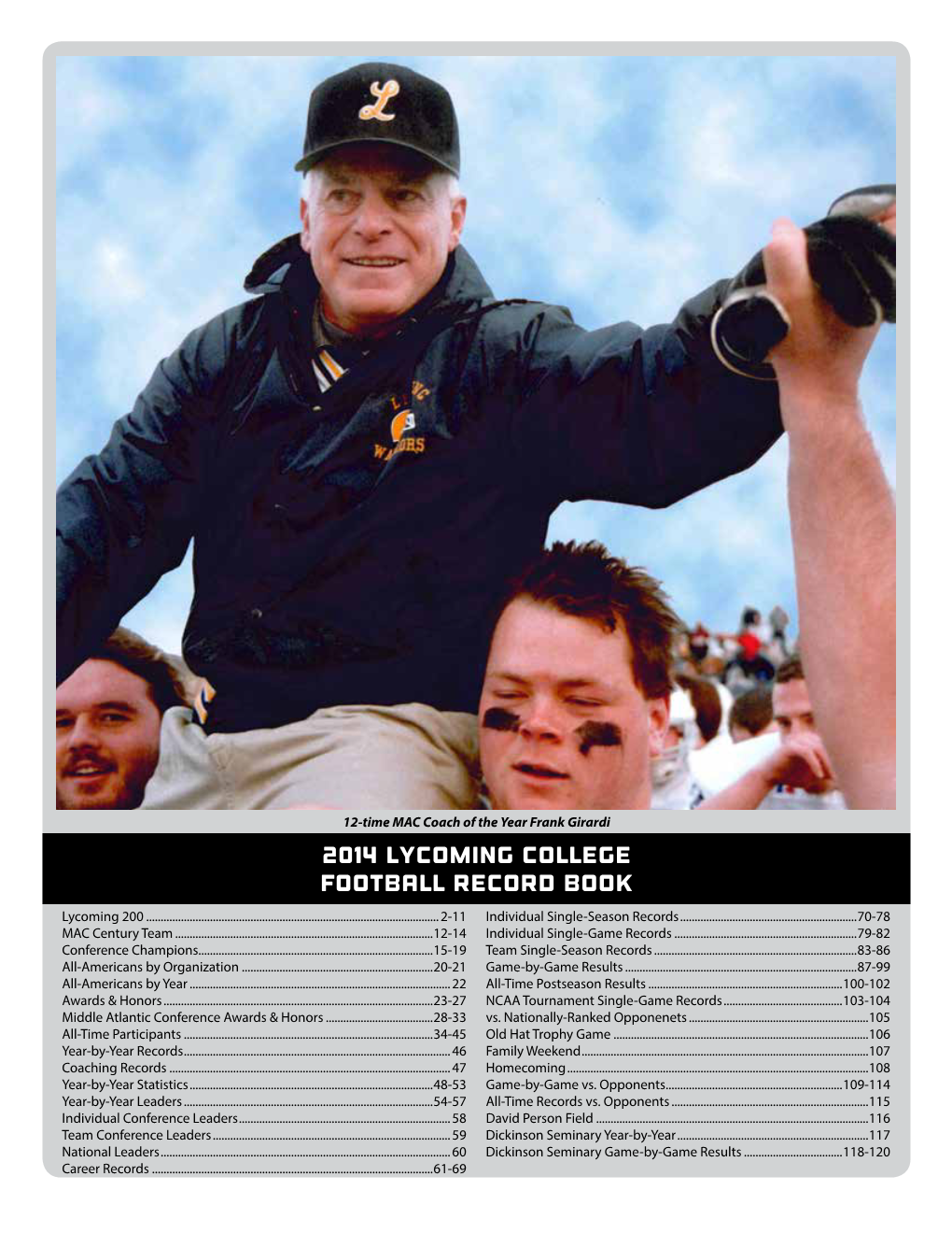2014 Lycoming College Football Record Book Lycoming 200