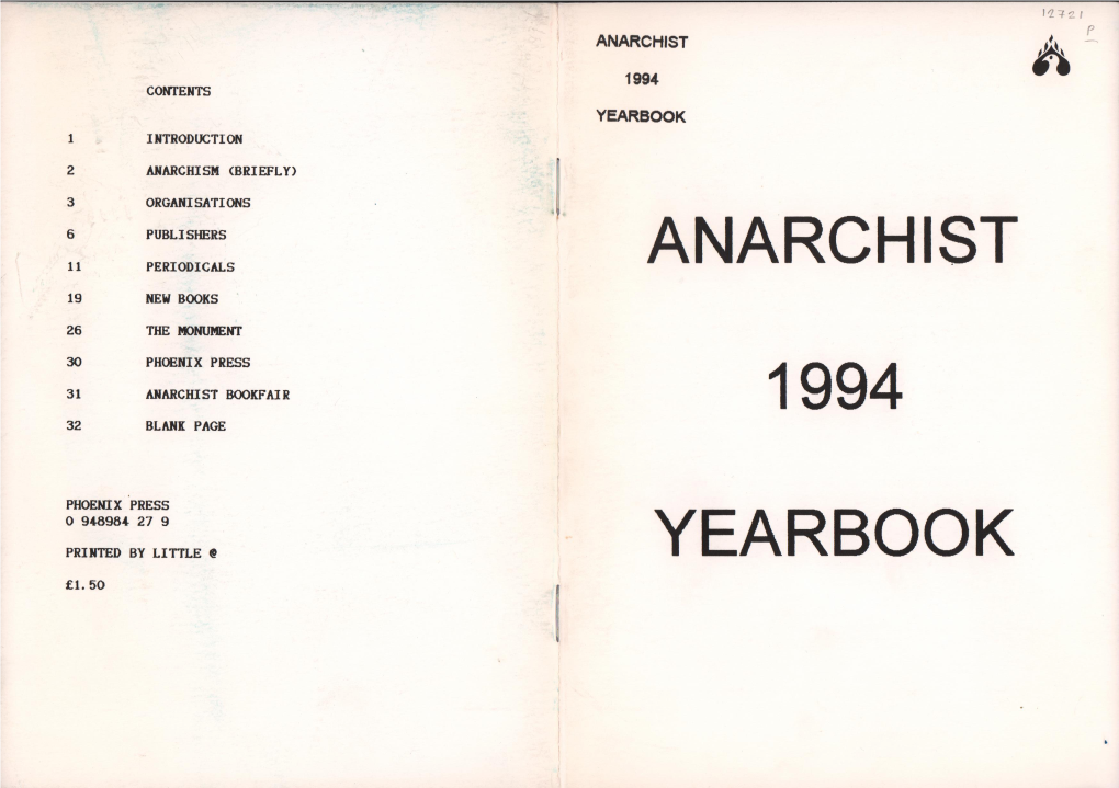 PHOENIX PRESS 31 Anarchis1" BOOKFAIR 1 9 4