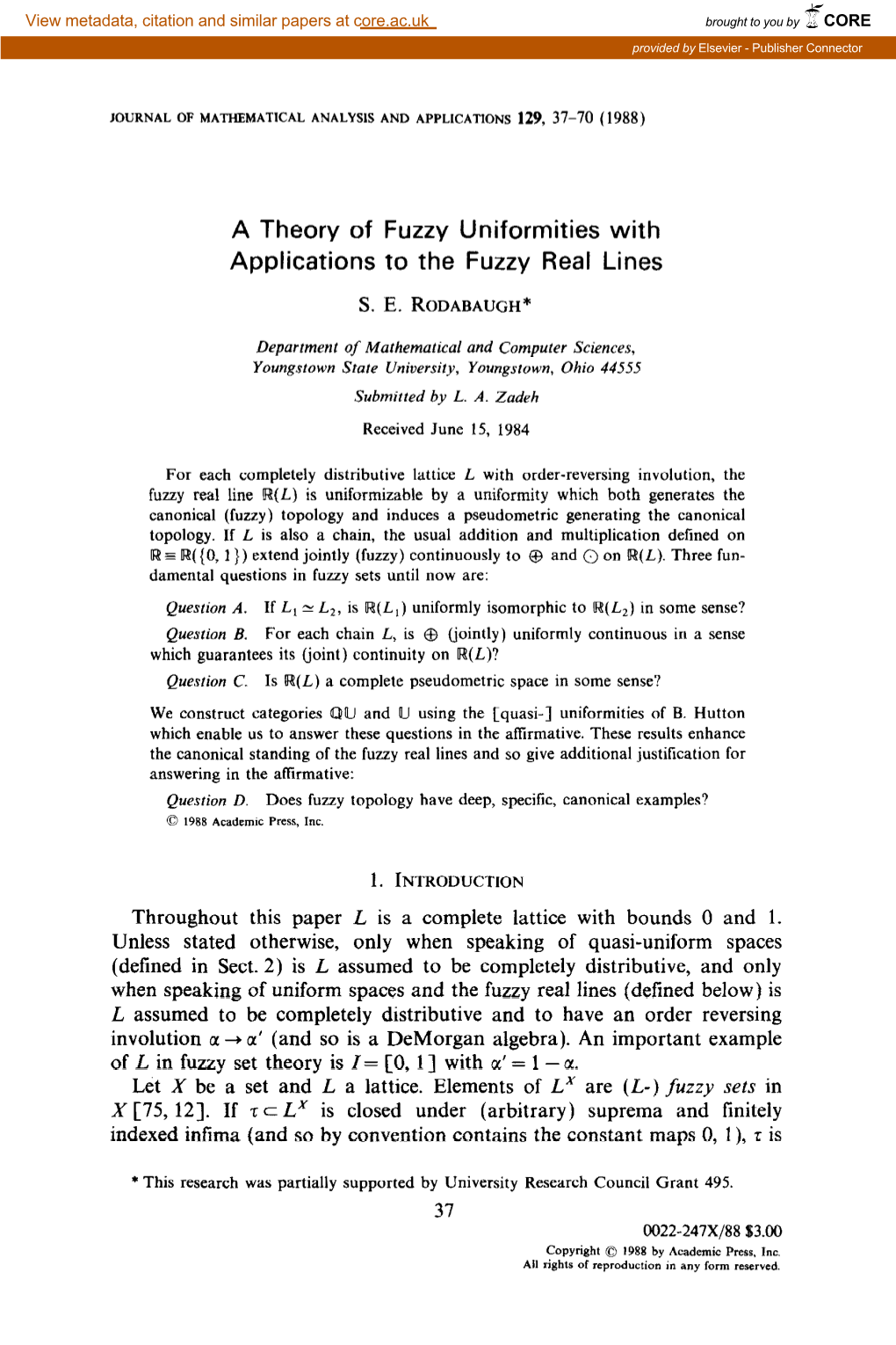 A Theory of Fuzzy Uniformities with Applications to the Fuzzy Real Lines