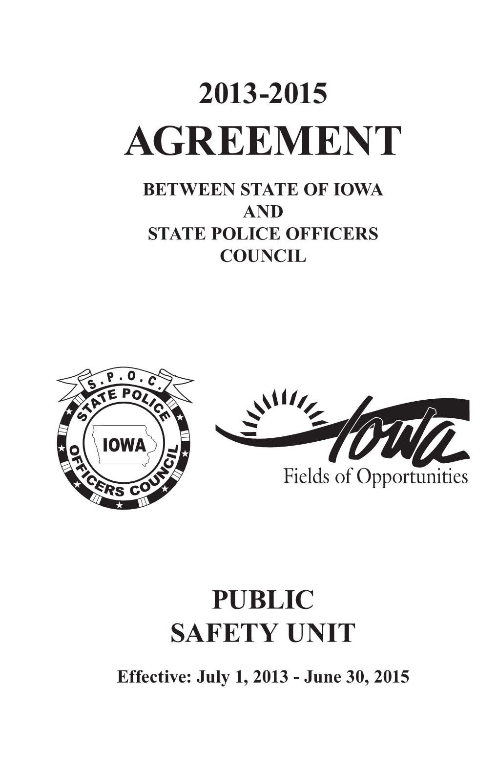 Agreement Between State of Iowa and State Police Officers Council