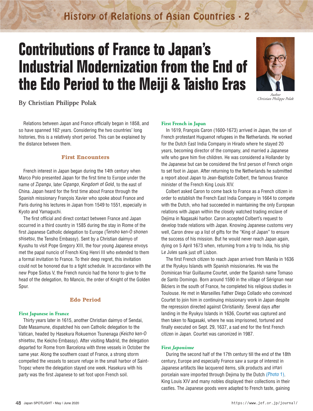 Contributions of France to Japan's Industrial Modernization from The