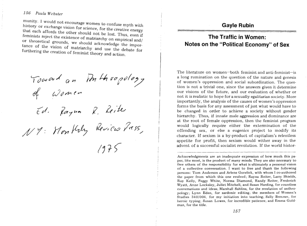 Notes on the Political Economy Of