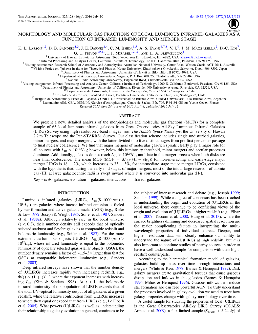 Morphology and Molecular Gas Fractions of Local Luminous Infrared Galaxies As a Function of Infrared Luminosity and Merger Stage K