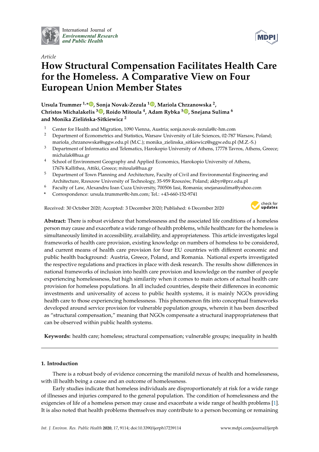 How Structural Compensation Facilitates Health Care for the Homeless