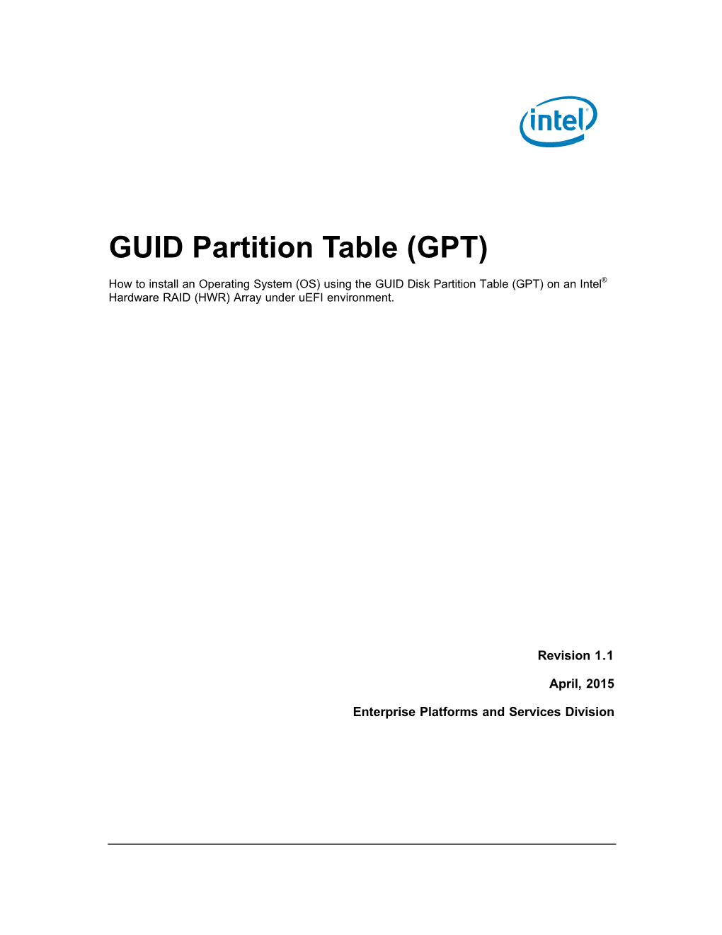 GUID Partition Table (GPT)