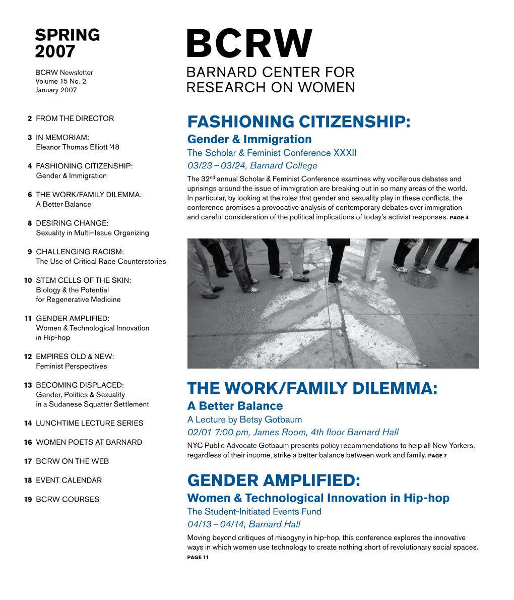 Fashioning Citizenship: the Work/Family Dilemma