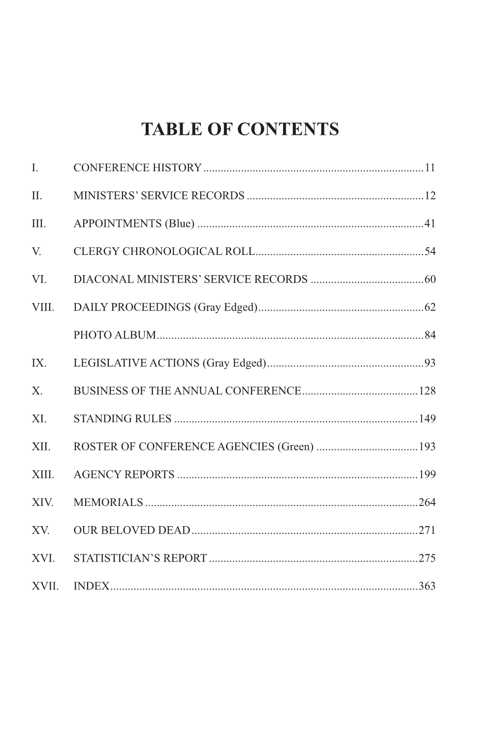 Table of Contents