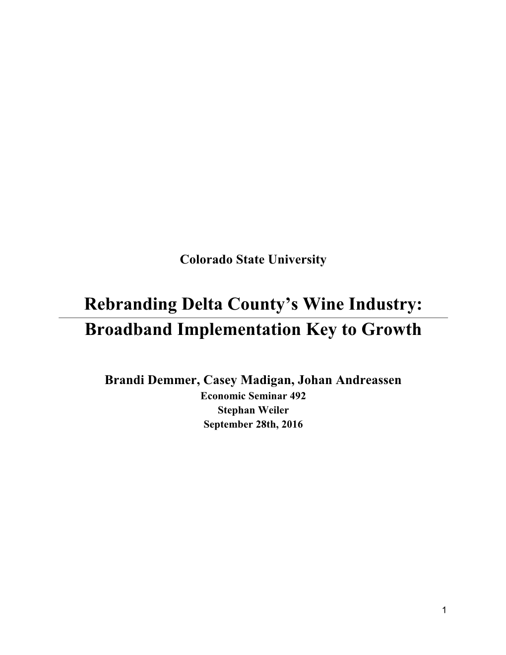 Rebranding Delta County's Wine Industry