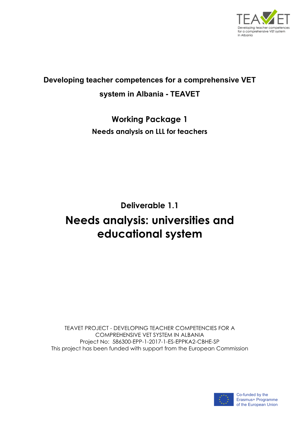 D.1.1. Needs Analysis Universities and Educational System