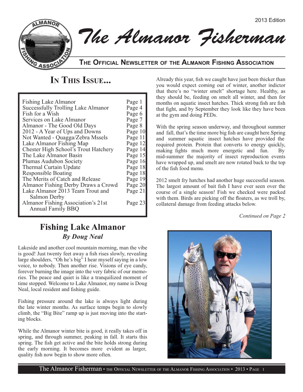 2013 Edition the Almanor Fisherman