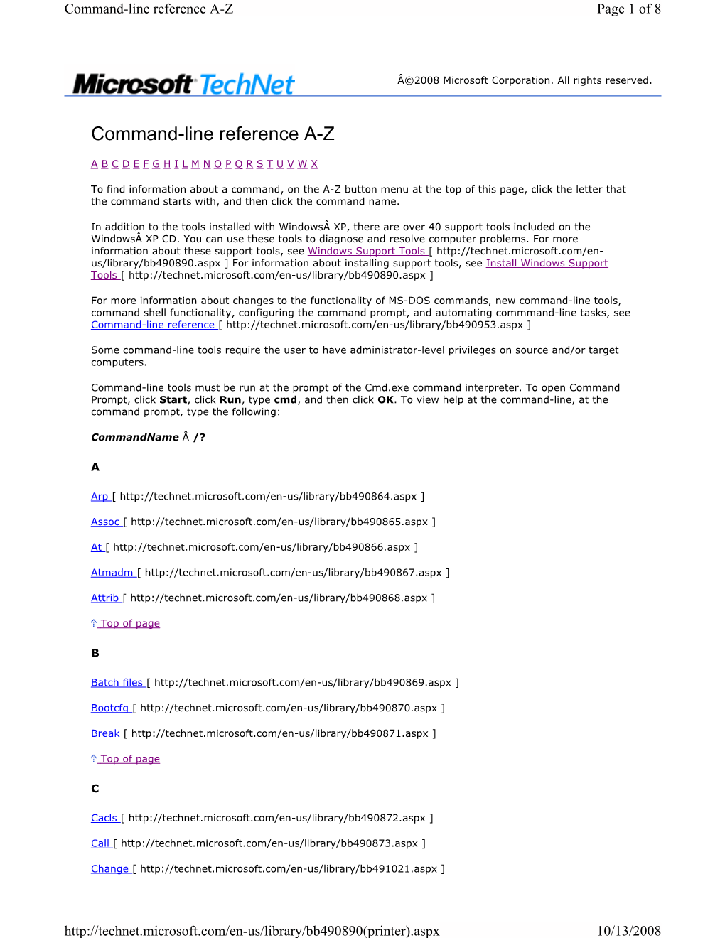 Command-Line Reference A-Z Page 1 of 8