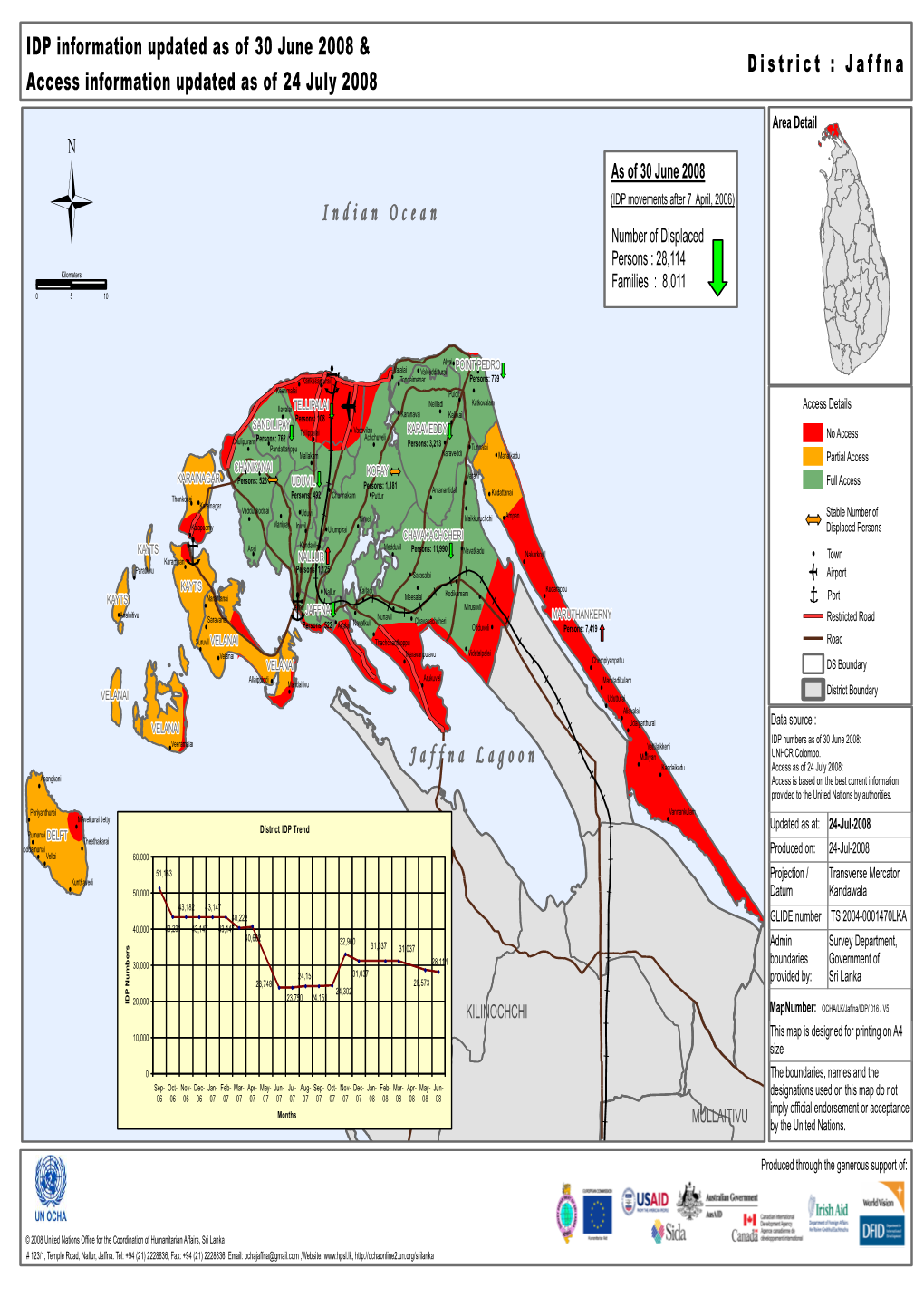 Humanitarian Access and IDP Map As of 24 July 2008