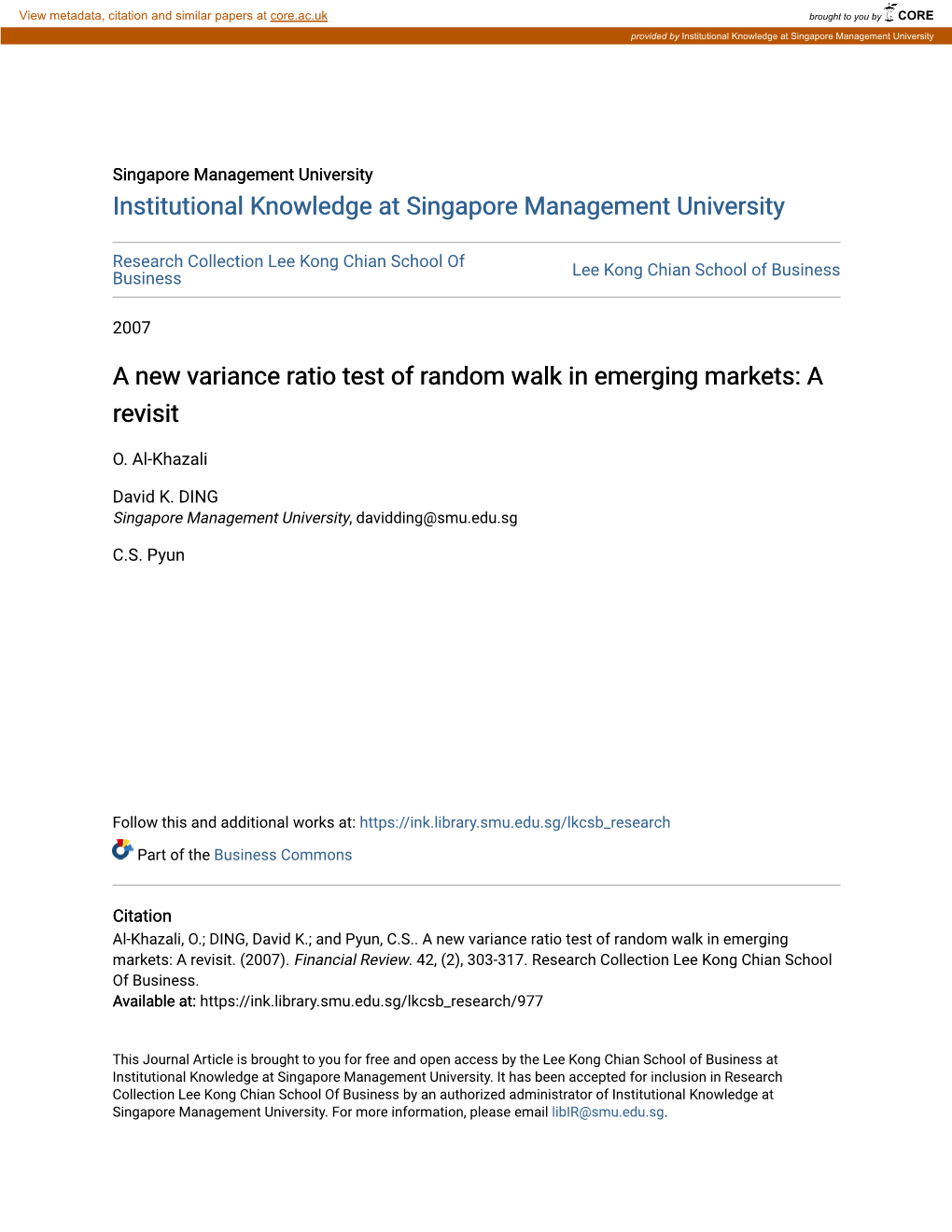 A New Variance Ratio Test of Random Walk in Emerging Markets: a Revisit