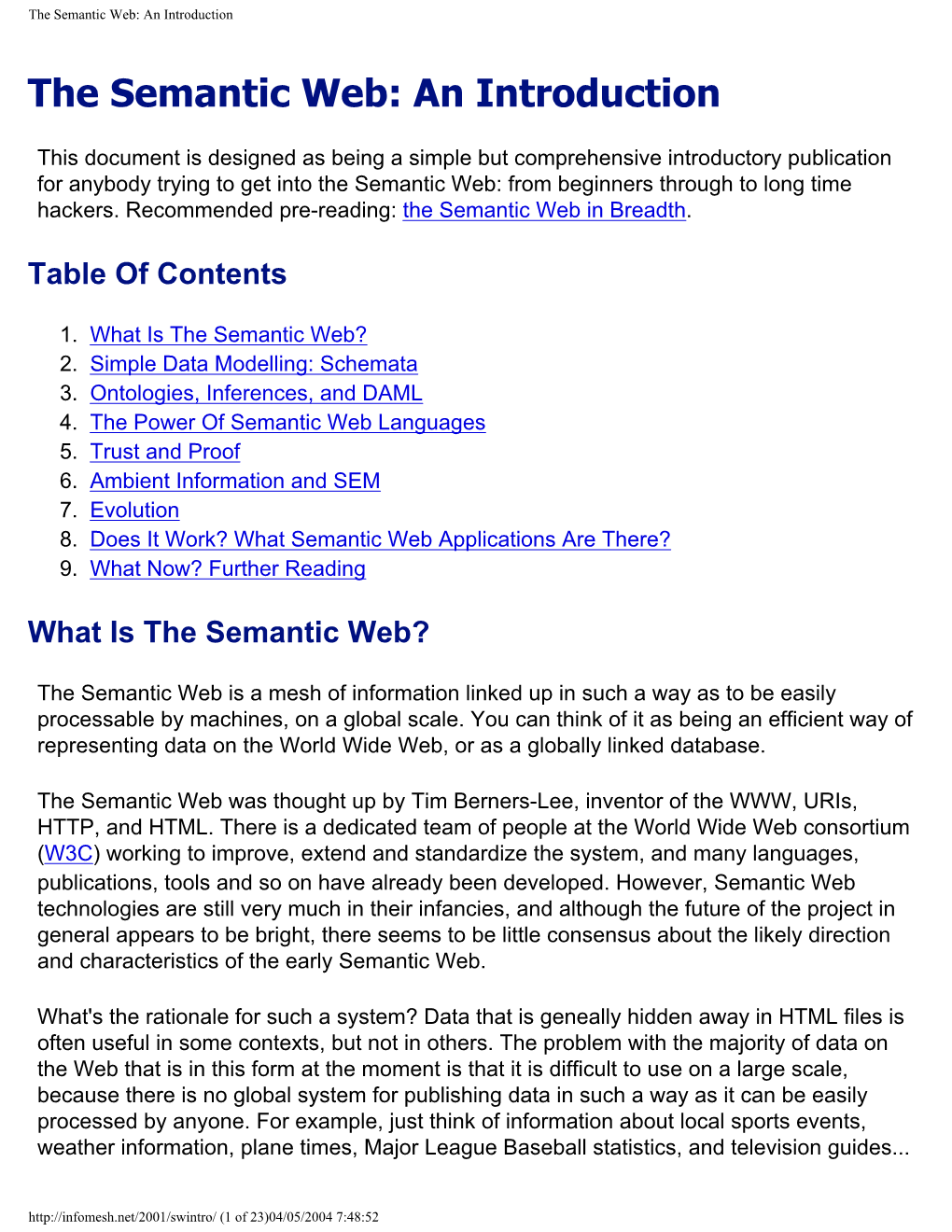 The Semantic Web: an Introduction